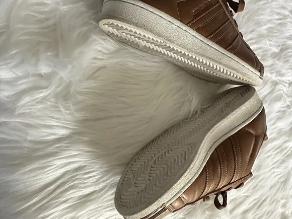 Adidas SuperStar Sneakers M5.5 W7.5 Bronze Copper Shell Toe Lace Up