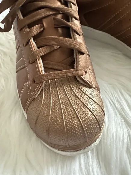 Adidas SuperStar Sneakers M5.5 W7.5 Bronze Copper Shell Toe Lace Up