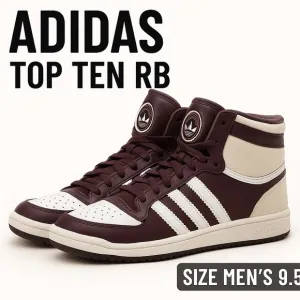 Adidas Top Ten RB Shadow Maroon White Men's 9.5 High Top Leather FZ6019 2022