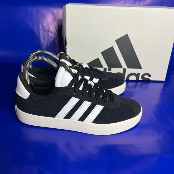 adidas VL Court Women’s Size 6 Sneakers Black/White Fast Shipping Box Included