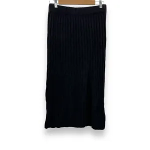 Aerie‎ Black Soft Ribbed Front Slit Pull-On Maxi Skirt Sz S NEW