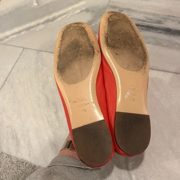 AGL Italy Mara apink Kidskin Softened Leather Moccasin Loafers Size 10.5 EUC