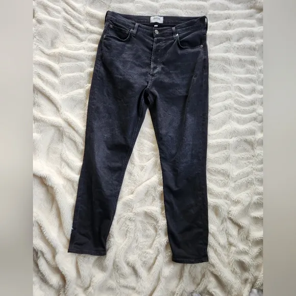 Agolde size 29 nico faded black button fly jeans