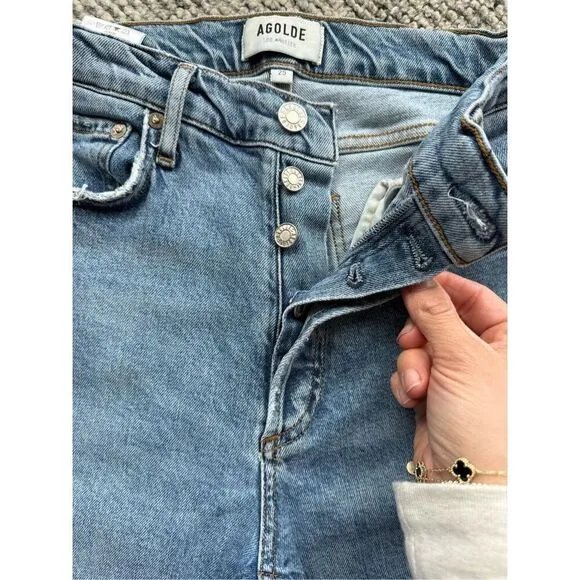 AGOLDE Nico High Rise Slim Jeans - Distressed