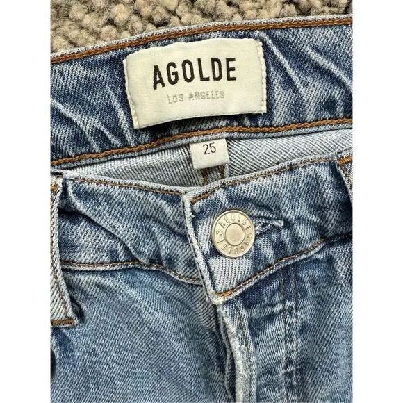AGOLDE Nico High Rise Slim Jeans - Distressed