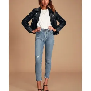 AGOLDE Nico High Rise Slim Jeans - Distressed