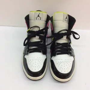 Air Jordan 1 Mid SE Mens White Cyber Active Fuchsia Size 12 CZ9834100 Pre-Owbed