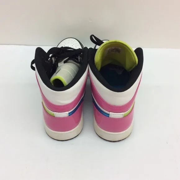Air Jordan 1 Mid SE Mens White Cyber Active Fuchsia Size 12 CZ9834100 Pre-Owbed
