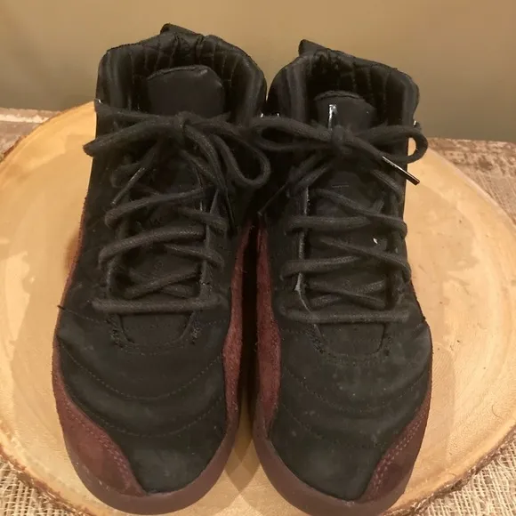 Air Jordan 12 Retro A Ma Maniere (TD)  FB2687-001 Black Burgundy AJ12 Size 1Y