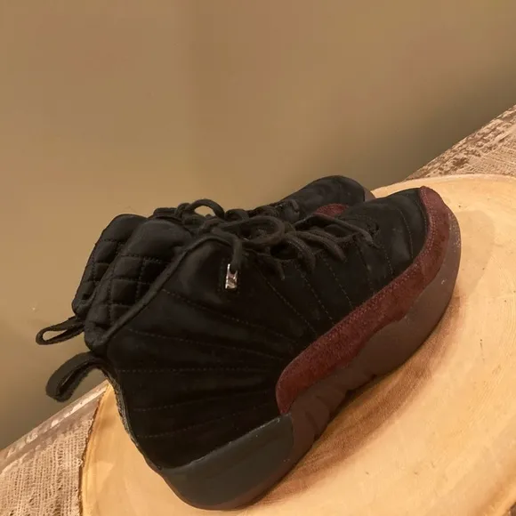 Air Jordan 12 Retro A Ma Maniere (TD)  FB2687-001 Black Burgundy AJ12 Size 1Y