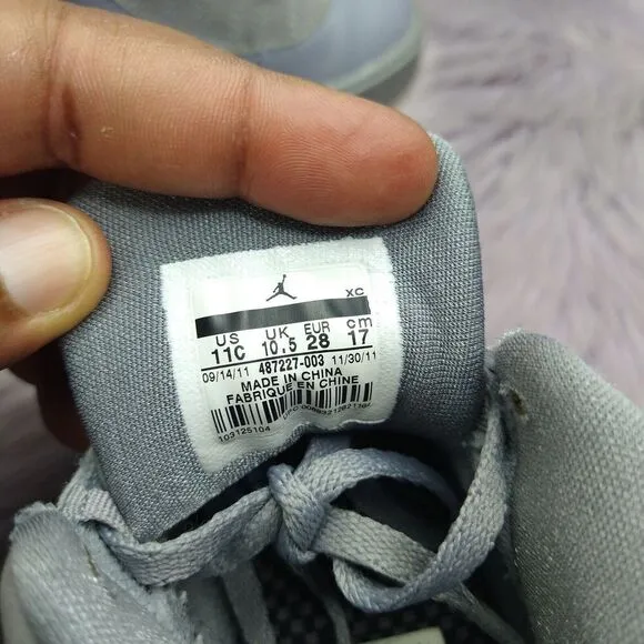 Air Jordan X Auto Clave Grey Sneakers Kids Size 11C 487225-003