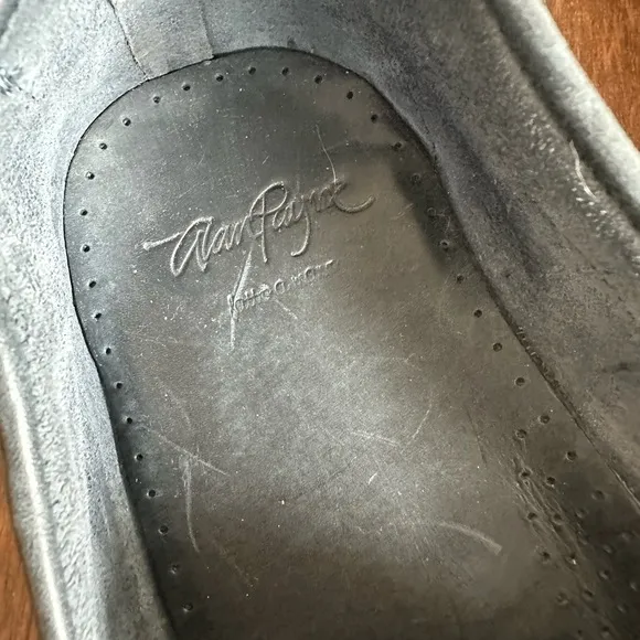 Alan Payne Hand Made Black Leather Loafers/ 13