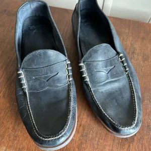 Alan Payne Hand Made Black Leather Loafers/ 13