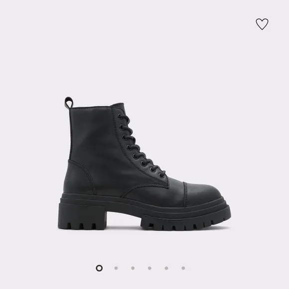 Aldo Bigmark Combat ankle black leather boots