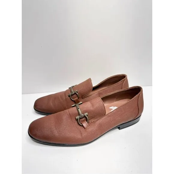 ALDO Shoes Mens Size 10 Brown Slip On Horsebit Loafers