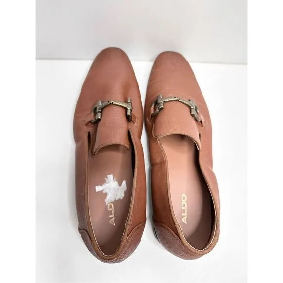 ALDO Shoes Mens Size 10 Brown Slip On Horsebit Loafers