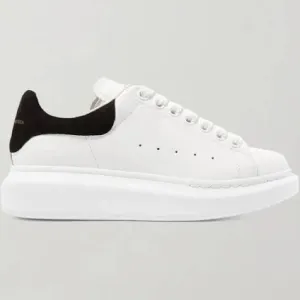 Alexander McQueen velvet trimmed oversized sneaker Women’s 39/40 white &amp; black