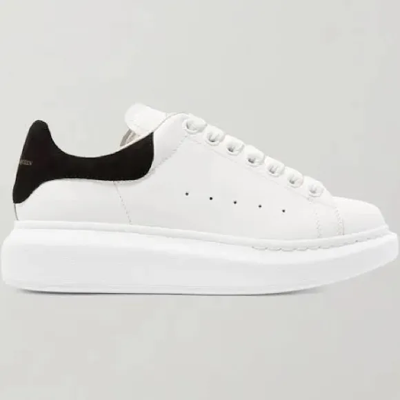 Alexander McQueen velvet trimmed oversized sneaker Women’s 39/40 white &amp; black