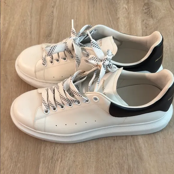 Alexander McQueen White and Black Minimalist Sneakers