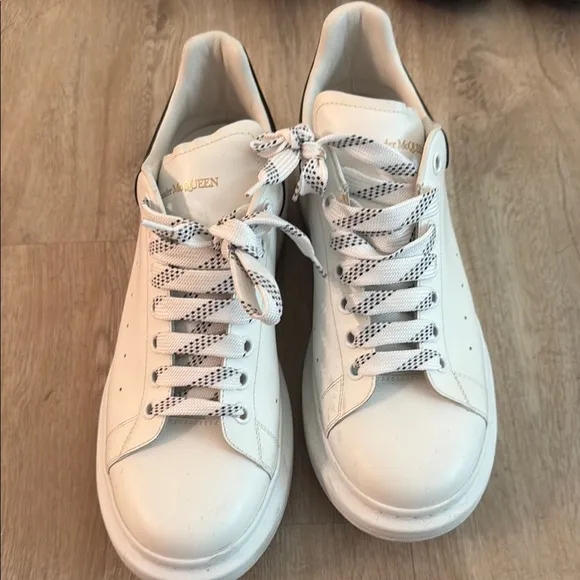 Alexander McQueen White and Black Minimalist Sneakers