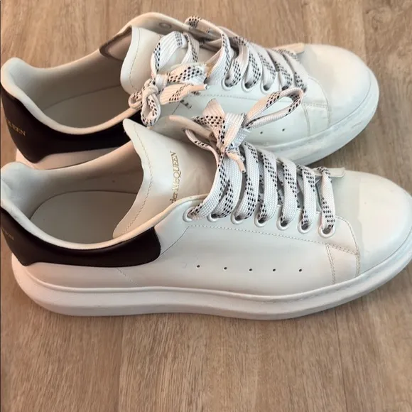 Alexander McQueen White and Black Minimalist Sneakers