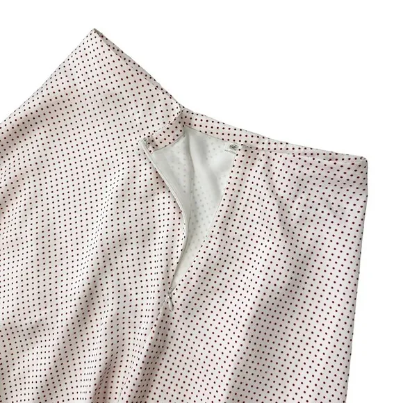 Alexis red dotted asymmetric Kadir skirt sz small silky flowy Revolve