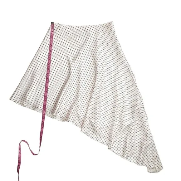 Alexis red dotted asymmetric Kadir skirt sz small silky flowy Revolve