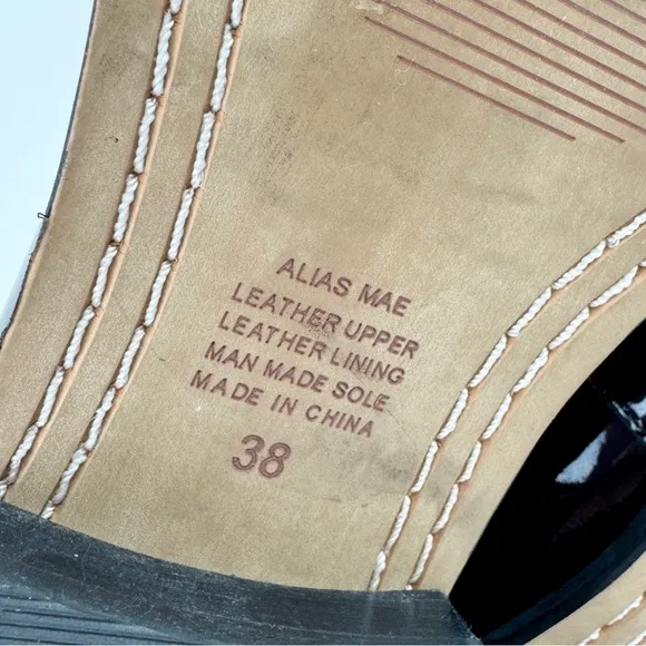 Alias Mae Black Patent Leather Loafers