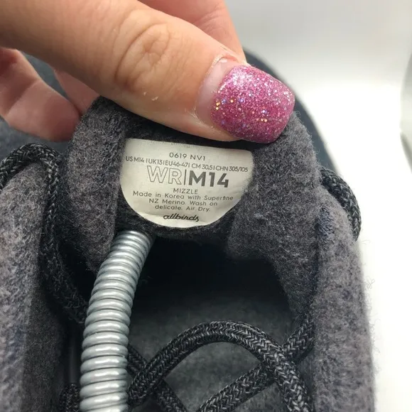 Allbirds Mizzle wool runner grey mens sneakers size 14