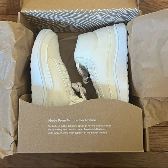 Allbirds Pacer Canvas Mid Top Natural White Blizzard Sneakers Women’s Size 9