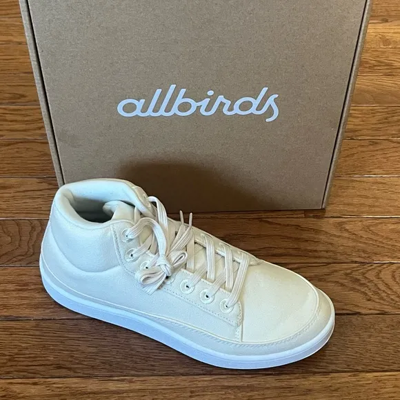 Allbirds Pacer Canvas Mid Top Natural White Blizzard Sneakers Women’s Size 9