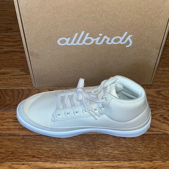 Allbirds Pacer Canvas Mid Top Natural White Blizzard Sneakers Women’s Size 9