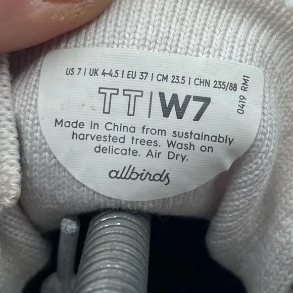 Allbirds Tree Toppers White High-Top women’s Sneakers size 7