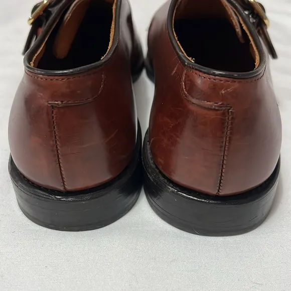 Allen Edmonds Garner Brown Leather Monk Strap Loafers