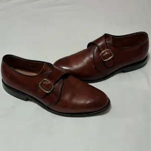 Allen Edmonds Garner Brown Leather Monk Strap Loafers