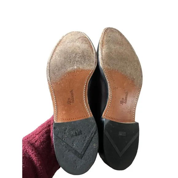 Allen Edmonds Mansfield Burgandy Leather Wing Tip Slip-On Loafers Men's 10.5 C