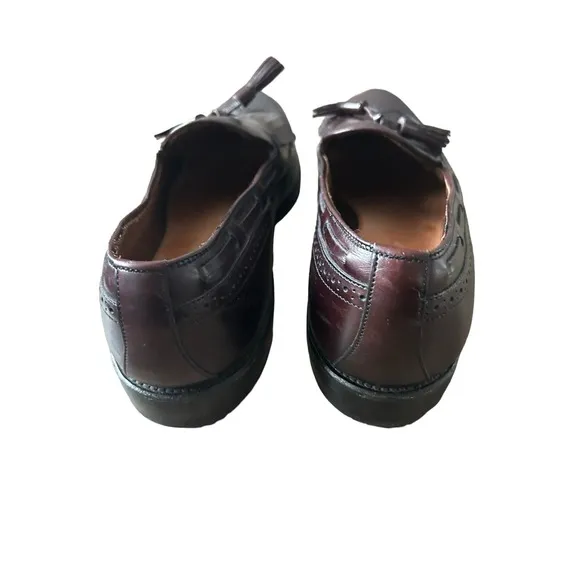 Allen Edmonds Mansfield Burgandy Leather Wing Tip Slip-On Loafers Men's 10.5 C