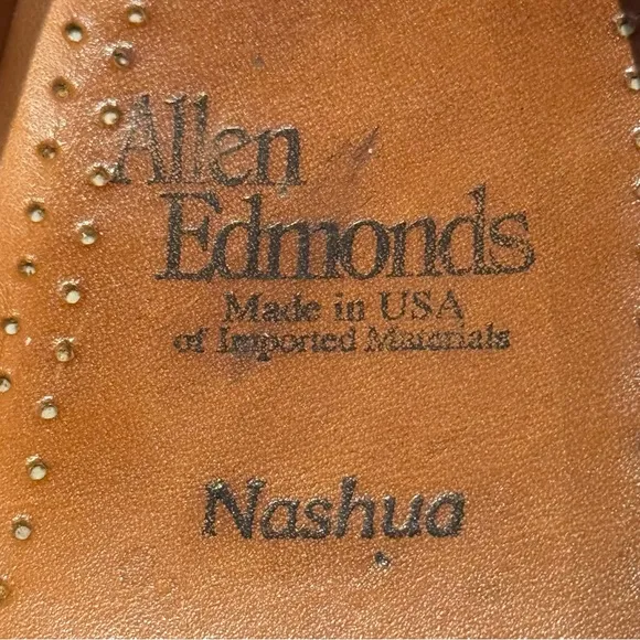 allen edmonds nashua loafers brown 9.5 d slip on leather