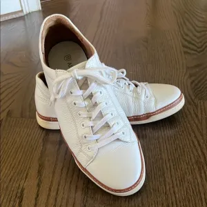 Allen Edmonds White and Tan Sneakers Classic Design