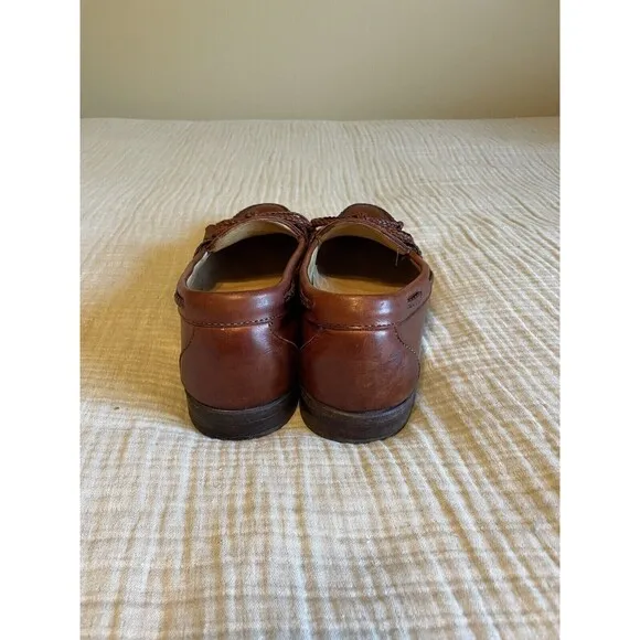 Allen Edmonds Woodstock sz 12B Brown Leather Kiltie Loafers Boat Shoes