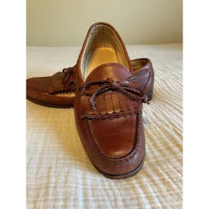 Allen Edmonds Woodstock sz 12B Brown Leather Kiltie Loafers Boat Shoes