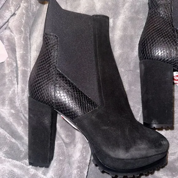 AllSaints | NEW Sahara Block Heel Leather Ankle Boots Size 7
