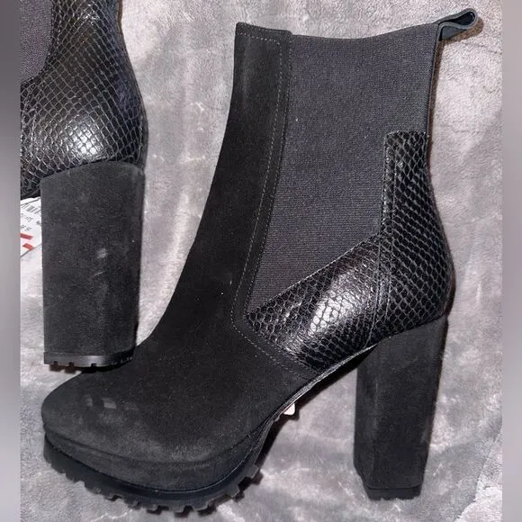 AllSaints | NEW Sahara Block Heel Leather Ankle Boots Size 7