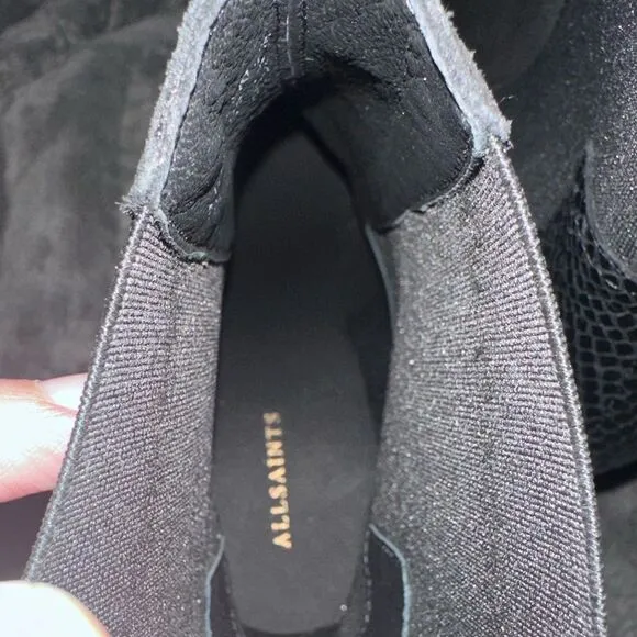AllSaints | NEW Sahara Block Heel Leather Ankle Boots Size 7