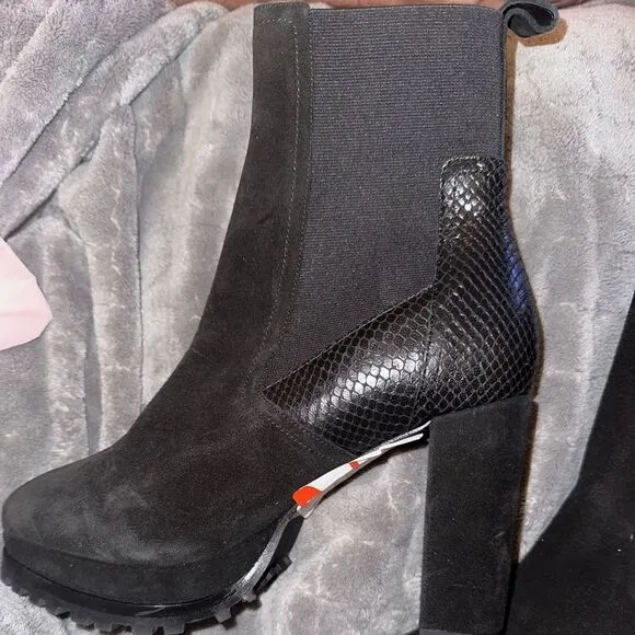 AllSaints | NEW Sahara Block Heel Leather Ankle Boots Size 7