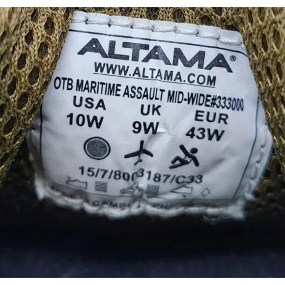 Altama OTB Maritime Assault Mid Height Boots Multicam 10W Wide