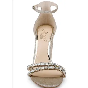 &quot;Badgley Mischka Women's ALIA Heeled Sandal, Champagne, Size 5.5&quot;