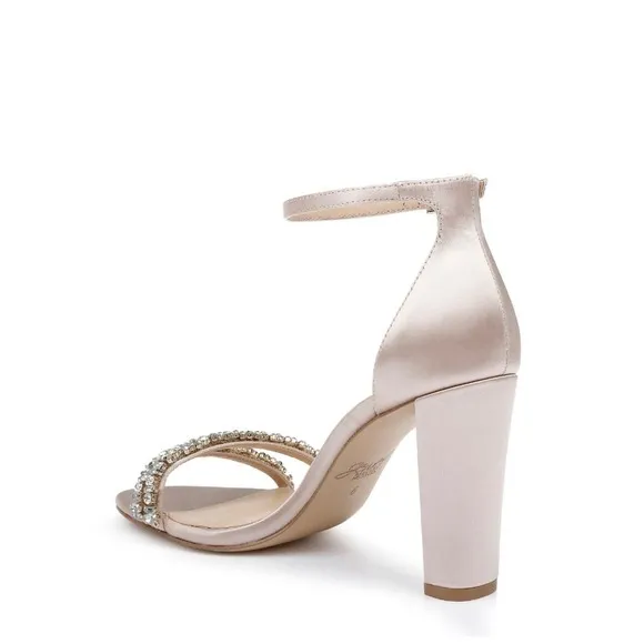 &quot;Badgley Mischka Women's ALIA Heeled Sandal, Champagne, Size 5.5&quot;