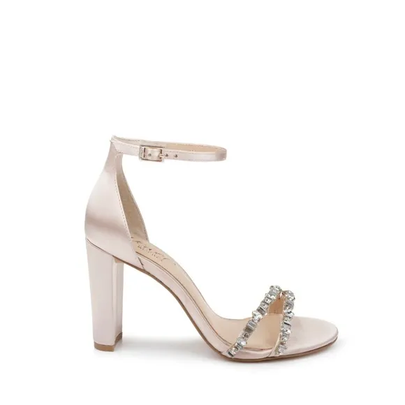 &quot;Badgley Mischka Women's ALIA Heeled Sandal, Champagne, Size 5.5&quot;