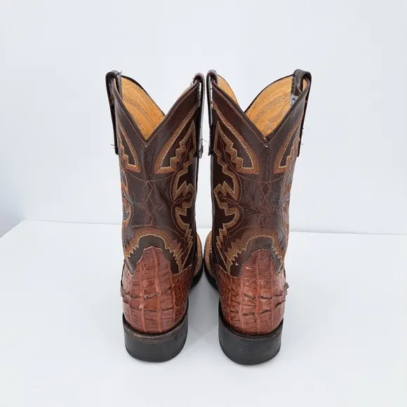 Anderson Bean Caiman western cowboy boots. Brown Women's 8 Mens 6.5